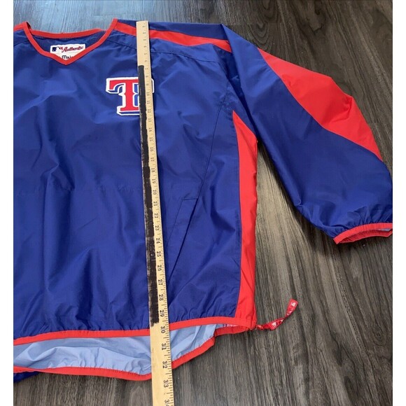 TEXAS RANGERS MLB Majestic Pullover Windbreaker Pockets Embroidered Logo Sz 2XL - Picture 15 of 16
